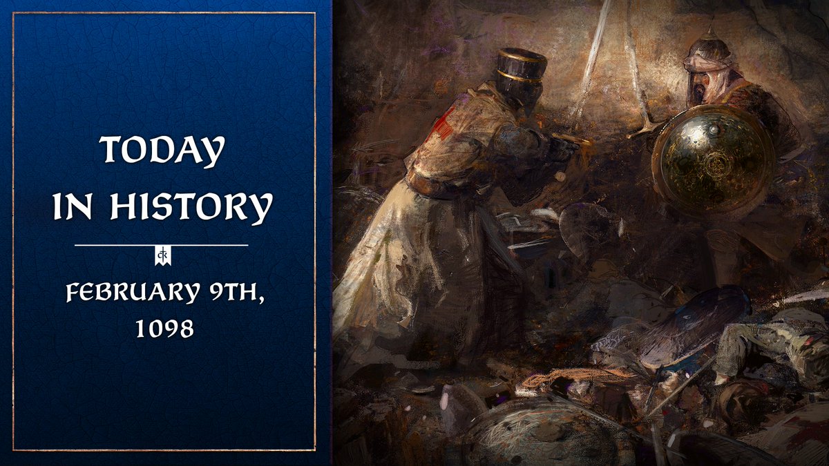 CrusaderKings's tweet photo. #CK3TodayinHistory 📜

On February 9th 1098, Bohemond of Taranto led an ambush against Ridwan of Aleppo during the First Crusade. This battle came to be known as the Battle of the Lake of Antioch. https://t.co/a6GPoOlMex