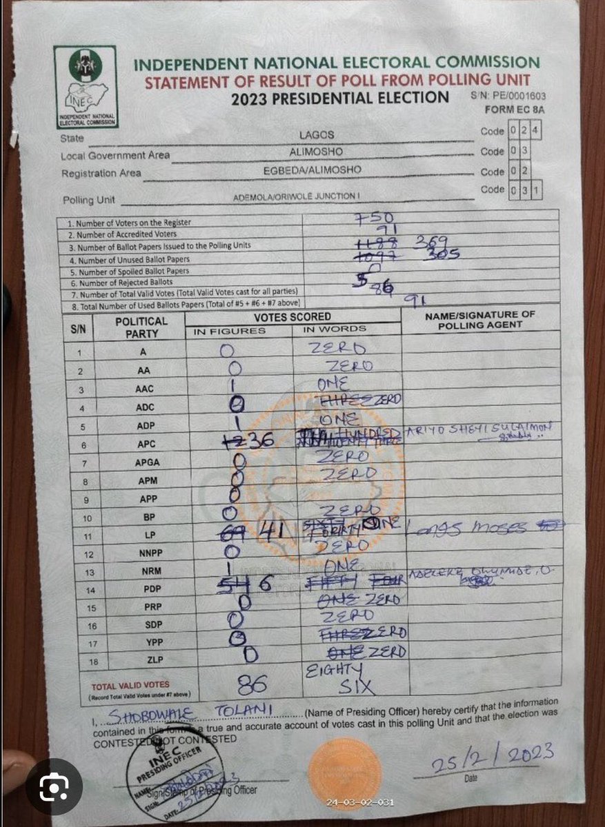 DreadHound0's tweet image. In Nigeria, this is how a “master political strategist” rigs his way to the presidential seat.

Asiwaju ndi oshi.