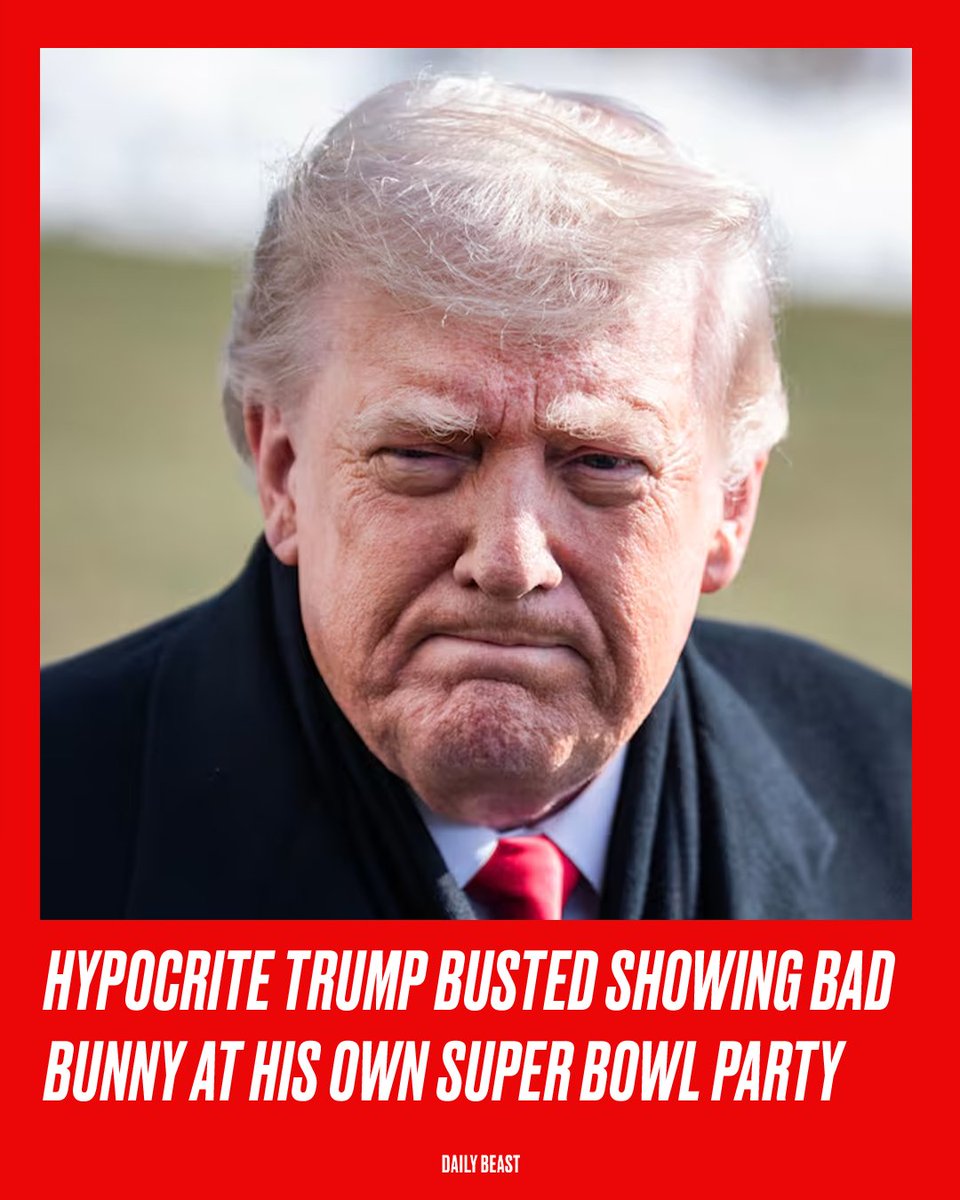 The president was spotted watching the Super Bowl halftime performance he had viciously trashed at his own watch party.

trib.al/ygF57Kr