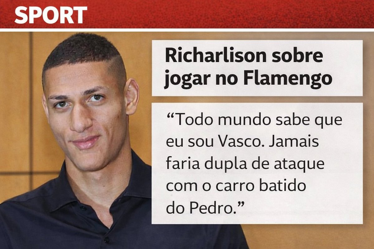 #RICHARLISONNÃO 👈🏾 ESSE VASCAÍNO COMÉDIA JAMAIS DEVERIA SER COGITADO NO <a href="/Flamengo/">Flamengo</a> CHEGA DE BAGRE O NOME IDEAL PRO ATAQUE DO RUBRO NEGRO É O #MARCOSLEONARDO . SEM MAIS DELONGAS SAUDAÇÕES RUBRO NEGRAS ✌🏾🔴⚫ BOA TARDE !