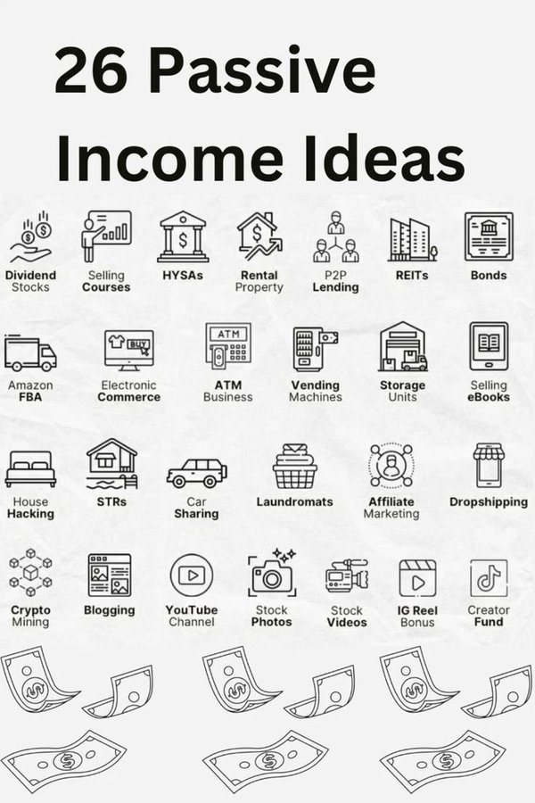 Abrar363478's tweet photo. 26 Passive Income Ideas https://t.co/3oSo8G0Ixf