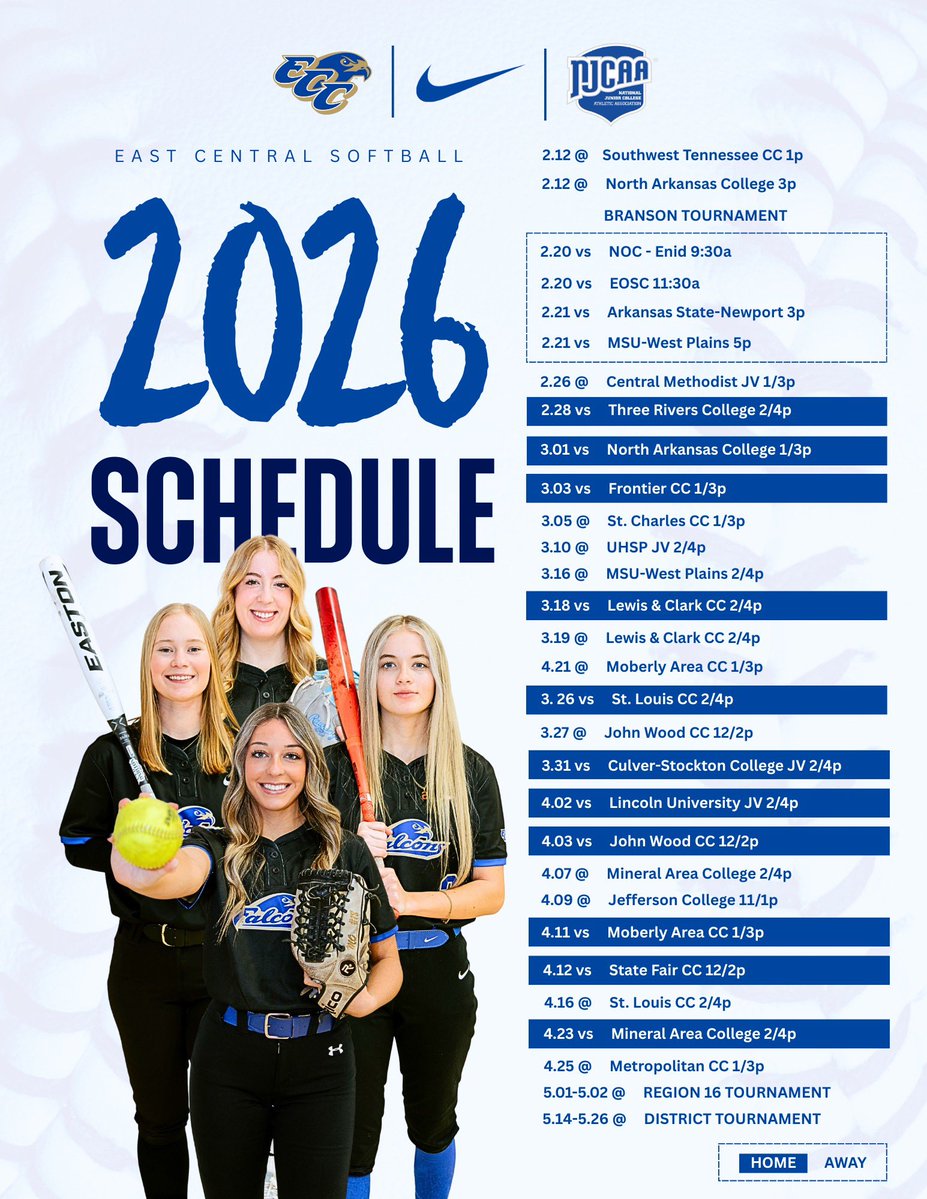 coachgy's tweet image. ECC Softball 2026 Schedule! Go time!