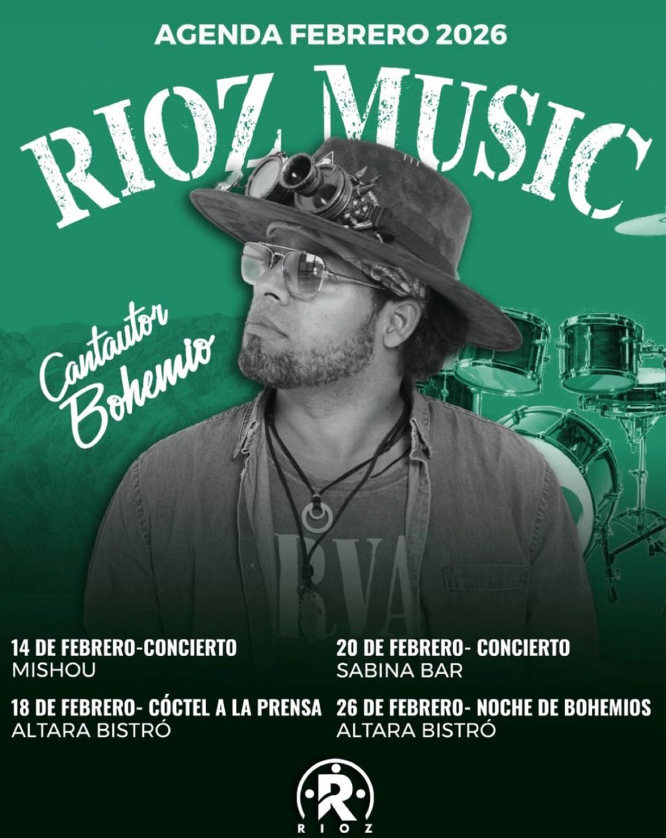 Riozfans's tweet photo. Agenda febrero @riozmusica 

No te quedes y comparte cada momento con buena música 

#RiozMusica #Riozfans #Musica #pop #cantautorBohemio https://t.co/WuM1gbTUFj