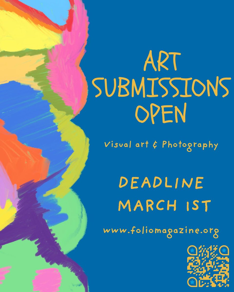 We want your art submissions! Head to foliomagazine.org to submit your visual art and photography for our Spring issue!!