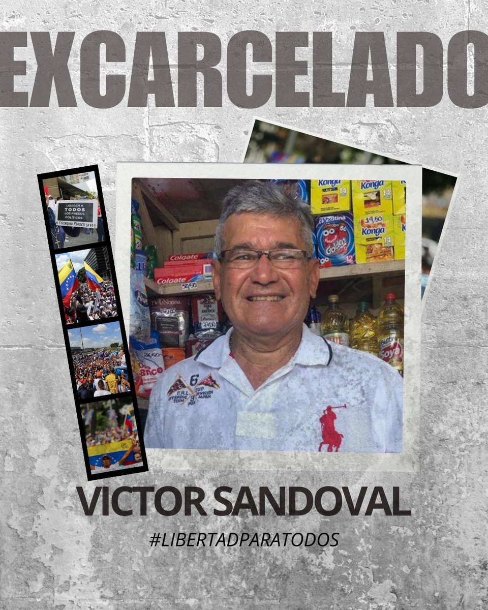 RHelicoide's tweet photo. #URGENTE | 
Hasta el momento podemos confirmar la excarcelación de:     

Victor Sandoval 

Las excarcelaciones parciales no son un favor. Son una obligación del Estado frente a crímenes que nunca debieron ocurrir.     

 Es importante recalcar que en Venezuela la cifra de presos políticos asciende a las 800 personas. Nuestra exigencia de libertad no cesará hasta que todos sean libres.    

#LibertadParaTodosLosPresosPoliticos #QueSeanTodos