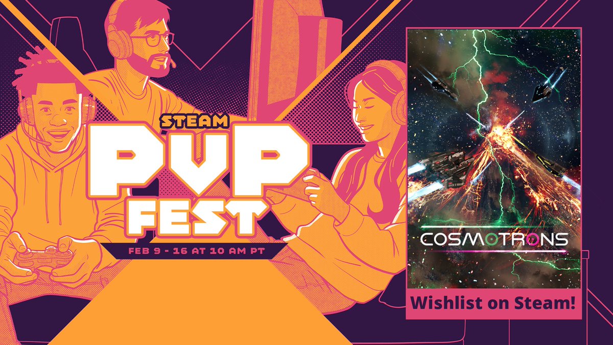 ⚔️🚀Cosmotrons is in Steam’s PVP Fest! Join us in celebrating competitive multiplayer by rallying your squad and discovering other standout PVP games during this special event!

Don't forget to wishlist Cosmotrons:
store.steampowered.com/app/2419250/Co…