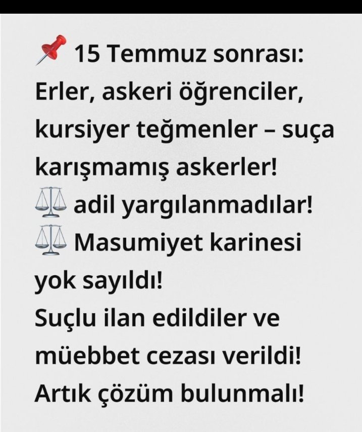 Silah kullanmamış cana mala zarar vermemiş evlatlarımıza   Desteklerinizi bekliyoruz 
#15Temmuzun309Mağdurları 
<a href="/Nataliavazyann/">Arlet Natali Avazyan</a> 
<a href="/cemre_birand2/">Cemre Birand</a> 
<a href="/crkml/">Kemal Uçar</a>
<a href="/YZGLLDGN/">YAZGÜLÜ ALDOĞAN</a> 
<a href="/aysenuryazici/">_Aysenur Yazici_</a> 
<a href="/AysenurArslantv/">Ayşenur Arslan</a>