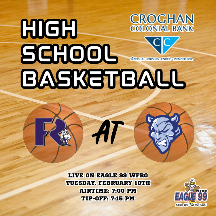 eagle99wfro's tweet photo. High school basketball is back tonight on Eagle 99 WFRO as the @FRHS_Athletics/@fremont_hs boys travel to play the @sfieldathletics! Listen on Eagle 99 WFRO or on our free app. Airtime is 7 PM with tip-off at 7:15 PM - brought to you by Croghan Colonial Bank! 🏀 https://t.co/jjxj9GDAe4