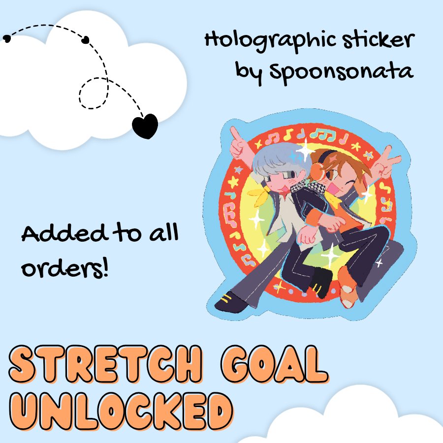 🧡 STRETCH GOAL UNLOCKED! 🩶

Could this be?! In less than 1 hour, we have already managed to unlock our first stretch goal! ALL orders will now include this absolutely adorable sticker by <a href="/SpoonSonata/">Finn</a>! 💕

Onward to stretch goal 2! 
souyomerchbox.bigcartel.com