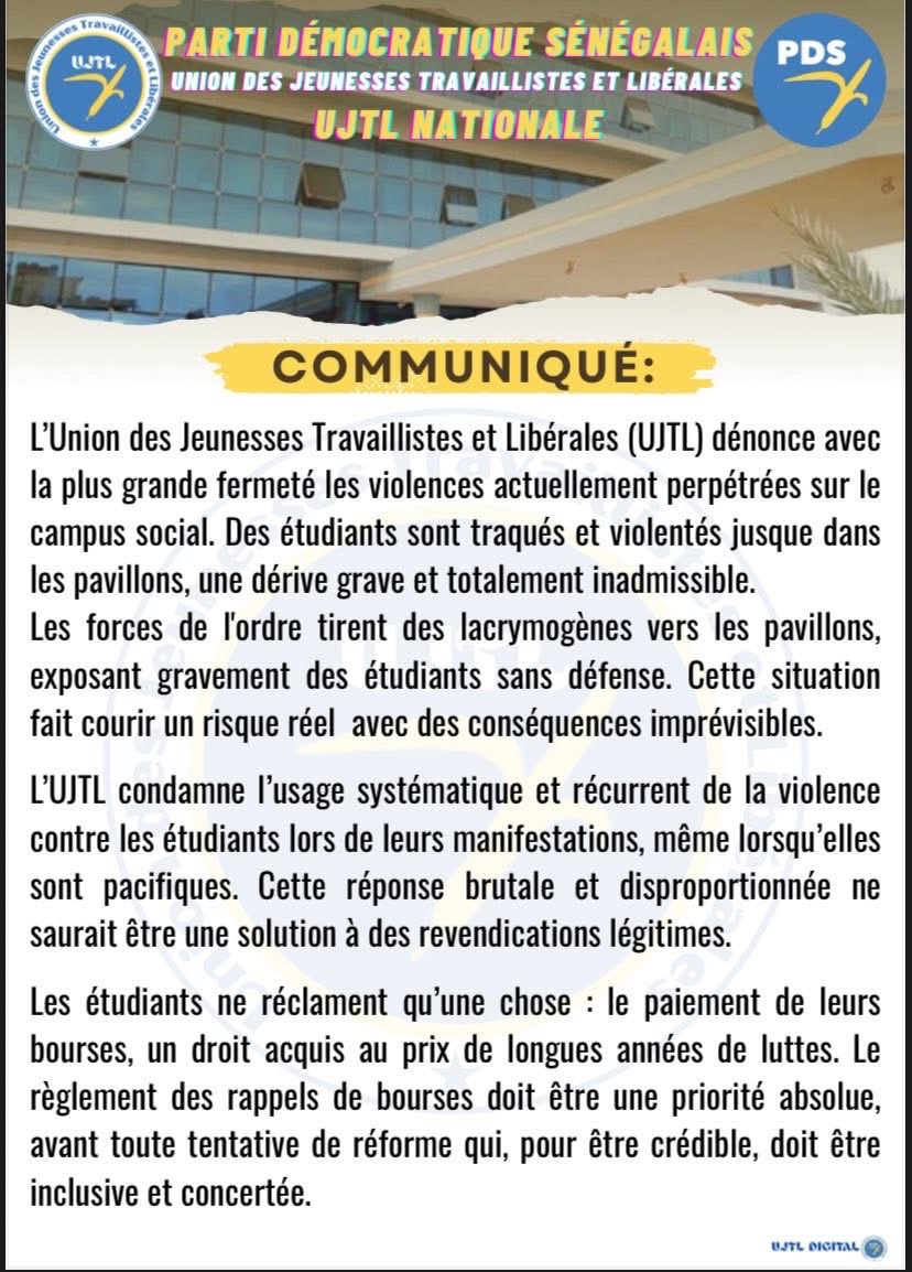 babs_sapali's tweet photo. 📌Communiqué de l’UJTL
#kebetu #ujtl #ucad https://t.co/cZgyc3Plmp