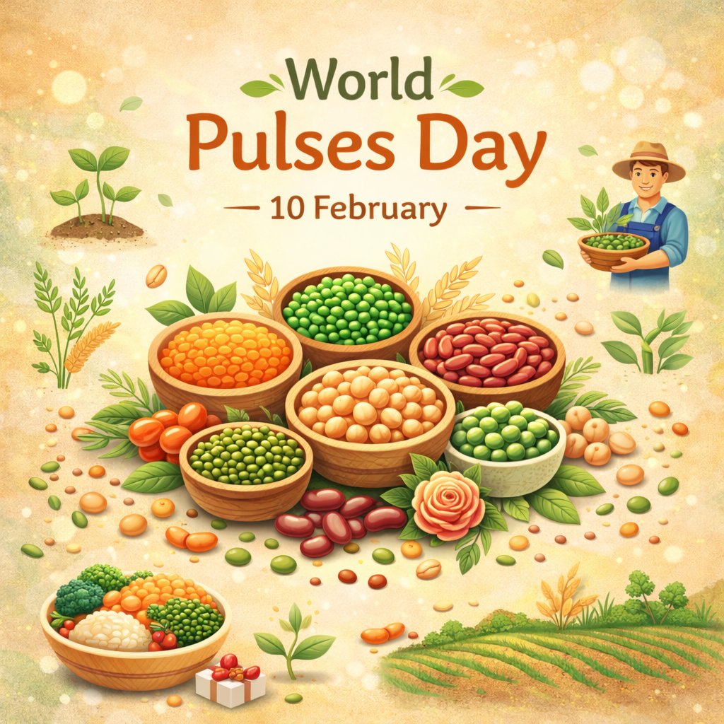 narottamsahoo's tweet image. February 10 marks the celebration of #WorldPulsesDay!

#Pulses are small in size but mighty in #impact - powering #nutrition, enriching #soils, conserving #water, and supporting farmers’ #livelihoods.

From #dal on our #plates to #sustainability on our #planet, pulses truly