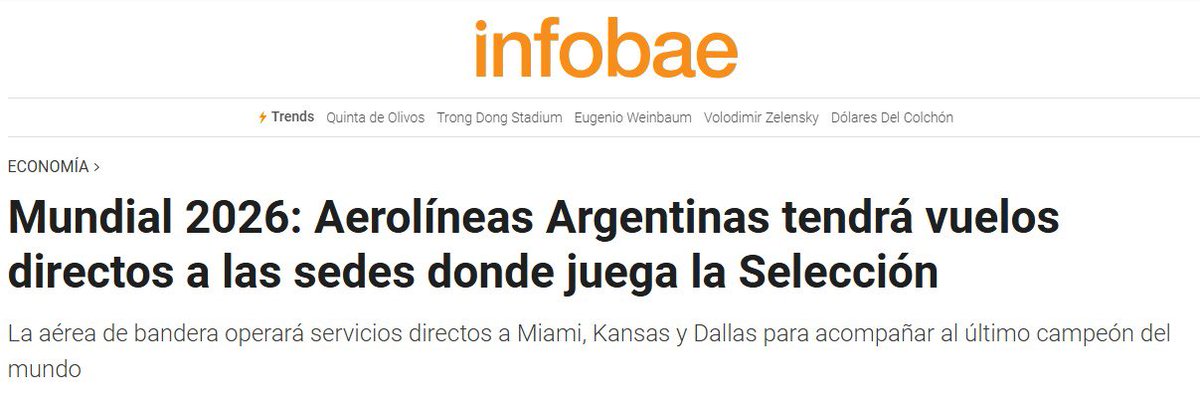 Con orden y gestión, llegan los resultados. 

Aerolíneas Argentinas tendrá vuelos directos a las sedes donde juega la Selección en el Mundial 2026. 

¡Vamos Argentina, carajo! 🇦🇷💜