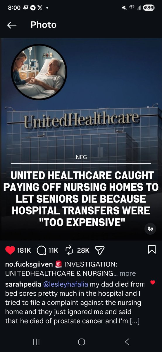 $UHC Killed my mother.  I said this happened over and over. Shame on #UHC. Should Short - In my Opinion $UHC to oblivion