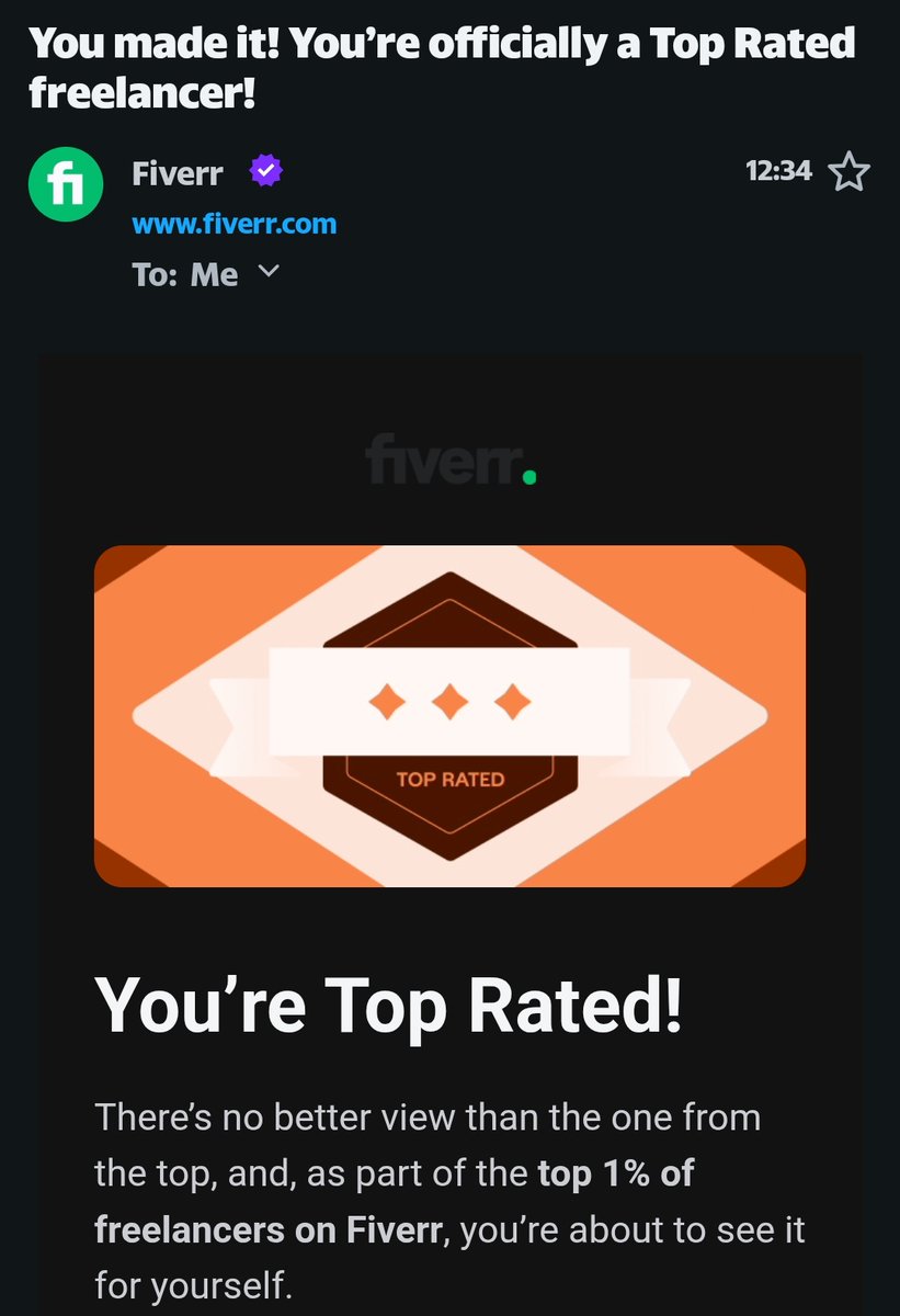 Took a while but I'm here at last. Officially among the top 1% freelancers on <a href="/fiverr/">Fiverr</a>