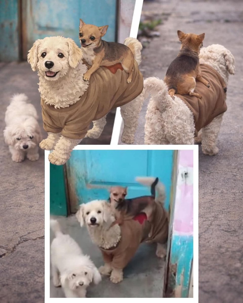 Animalesaprieto's tweet image. DOS PERRITOS RESCATADOS SE VOLVIERON INSEPARABLES y hoy recorren la vida juntos, literalmente.

Abi y Snoopy fueron rescatados y adoptados por la misma familia. Ella, una chihuahua pequeña y nerviosa; él, un caniche blanco más grande y tranquilo. Desde el primer día se hicieron…