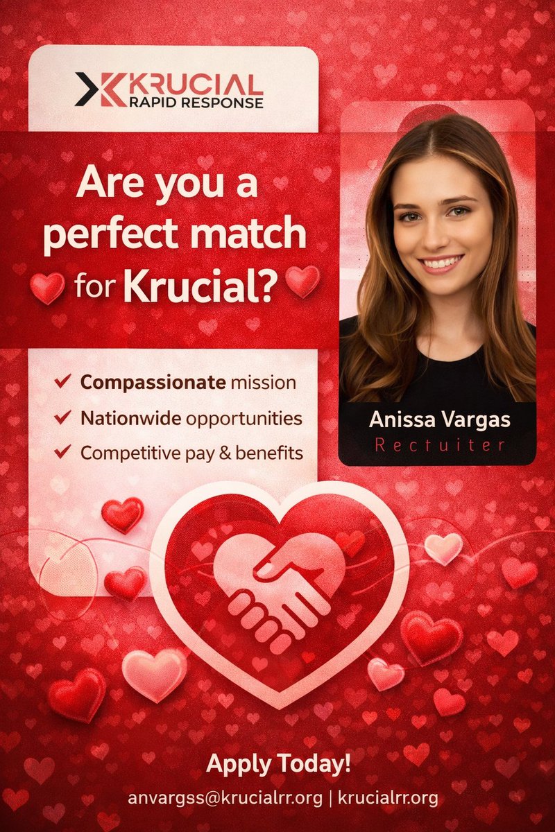 Looking for the perfect match? 💖

Let’s connect and see how you could become part of the Krucial Core—supporting teams, serving communities, and making an impact where it matters most.
Your future with Krucial might be closer than you think.