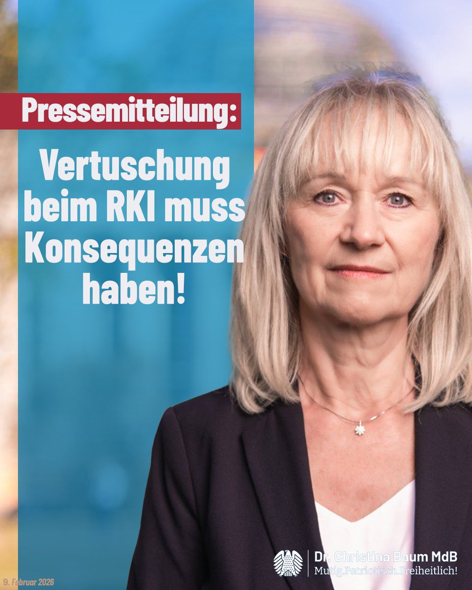 DrChristinaBaum's tweet photo. Vertuschung beim RKI muss Konsequenzen haben

Zu den neuen Enthüllungen über die massiven Anwaltskosten des Robert-Koch-Instituts (RKI) in Höhe von rund 749.000 Euro zur Abwehr von Transparenzanfragen während der Coronapandemie erklärt die AfD-Bundestagsabgeordnete Christina Baum, Mitglied im Gesundheitsausschuss:

„Das RKI war zu keinem Zeitpunkt unabhängig. Die Verschwendung von Hunderttausenden Euro für Anwälte, um interne Protokolle und Krisenstabsdokumente vor der Öffentlichkeit zu verbergen, bestätigt dies erneut. Ein solches Vorgehen ist ein klarer Hinweis auf eine systematische Vertuschung, die aus der politischen Abhängigkeit vom Bundesgesundheitsministerium resultiert. Weshalb sonst hätte man sich mit aller Kraft gegen Transparenz gewehrt?

Das vorgeblich neutrale und unabhängige RKI hat entgegen eigener wissenschaftlicher Erkenntnisse die Wahrheit verschleiert und damit der Bundesregierung eine Grundlage für ihr autoritäres Coronaregime geliefert. Die damaligen Bundesgesundheitsminister Jens Spahn und Karl Lauterbach instrumentalisierten das Institut als willfährigen Befehlsempfänger zur Rechtfertigung grundrechtsverletzender Maßnahmen.

Empörend ist zudem, dass das RKI Kanzleien beauftragte, die auch für das Kanzleramt tätig sind – ein weiteres Indiz für politische Verflechtungen. Dass weder Spahn noch Lauterbach bislang Konsequenzen tragen mussten, obwohl sie entgegen ihrer Amtseide massive Schäden an Leib und Leben in Kauf genommen haben, ist ein Skandal.

Die AfD-Fraktion fordert daher eine lückenlose Aufklärung durch einen Untersuchungsausschuss, volle Rechenschaft aller Verantwortlichen sowie die Schaffung tatsächlich unabhängiger Institutionen.“

Dr. Christina Baum
Mutig. Patriotisch. Freiheitlich!
Mitglied des Deutschen Bundestages