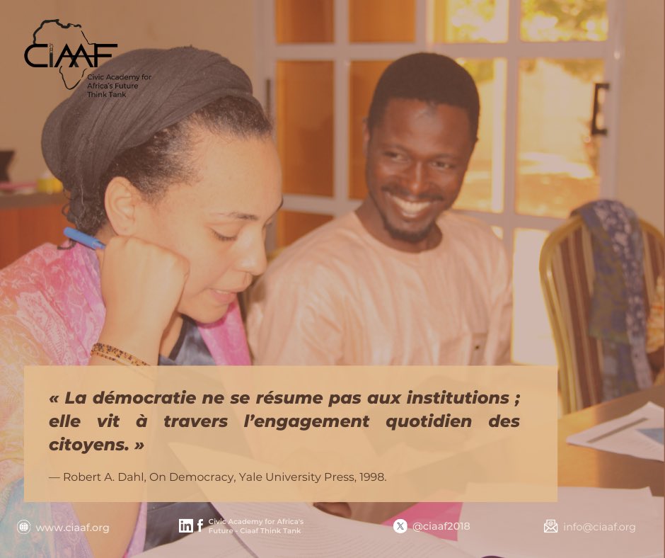 Hello tout le monde,
En ce début de semaine, rappelons-nous que la démocratie se construit chaque jour, à travers la participation, la responsabilité et l’implication citoyenne.
Belle semaine à toutes et à tous. ✨
#LundiDeMotivation #EngagementCitoyen #Démocratie #CiAAF
