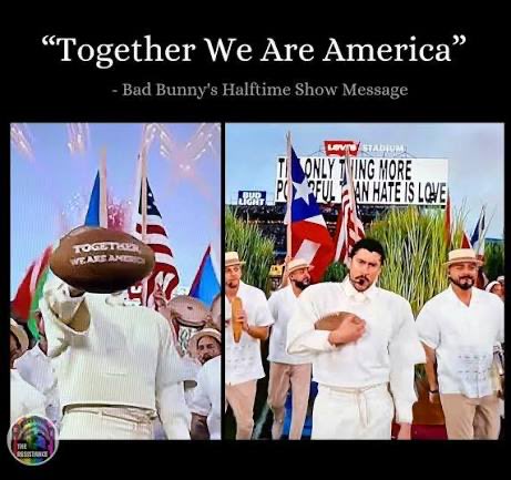 whomever_i's tweet photo. Benito Antonio Martínez Ocasio
Bad Bunny 
Benito Bowl 
Super Bowl LX Halftime Show
Puerto Rican culture
142.3 mil viewers 
TPUSA~6 mill after #’s were fudged 
#BenitoAntonioMartínezOcasio
#badbunnysuperbowl
#BadBunny #BenitoBowl
#SuperBowlHalfTimeShow 
#PuertoRico 
Retweet—loudly https://t.co/y0oy6oDGNY
