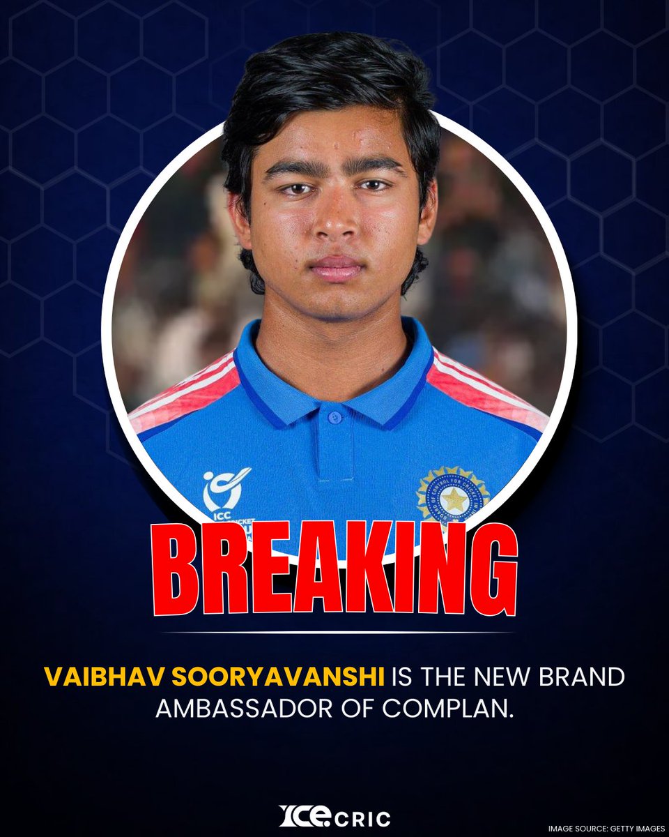 icecric_news's tweet image. ✨ 𝑺𝒕𝒂𝒚 𝑻𝒖𝒏𝒆𝒅 𝒇𝒐𝒓 𝑳𝒂𝒕𝒆𝒔𝒕 𝑵𝒆𝒘𝒔 &amp;amp; 𝑼𝒑𝒅𝒂𝒕𝒆𝒔! 🔥

Big stories. Bold moves. Breaking news — all here first! 

#VaibhavSooryavanshi #BrandAmbassador #Complan #TeamIndia #CricketNews #Cricket #CricketHighlights #CricketUpdates