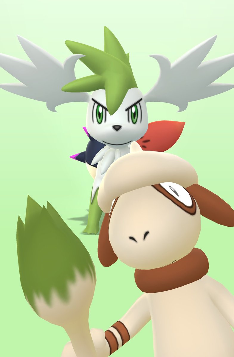 JunkyrobynM's tweet photo. 私ポケgoではシェイミ（スカイ）持ってないんだけどな…？ハリーセン（シェイミのすがた）てこと？？ https://t.co/ndlrUuQhiI