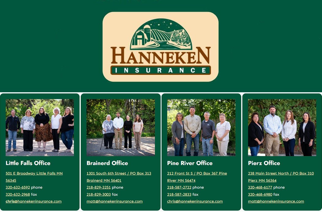 cdcmorrisonmn's tweet image. Life changes, and it’s important to take the time to review your #insurancecoverage to be sure everything is up to date. Drop in or give #HannekenInsuranceAgency a call—they’ll help make sure your coverage fits your current needs. 🚗🏠🚜

#LittleFallsMN #PierzMN #MorrisonCounty