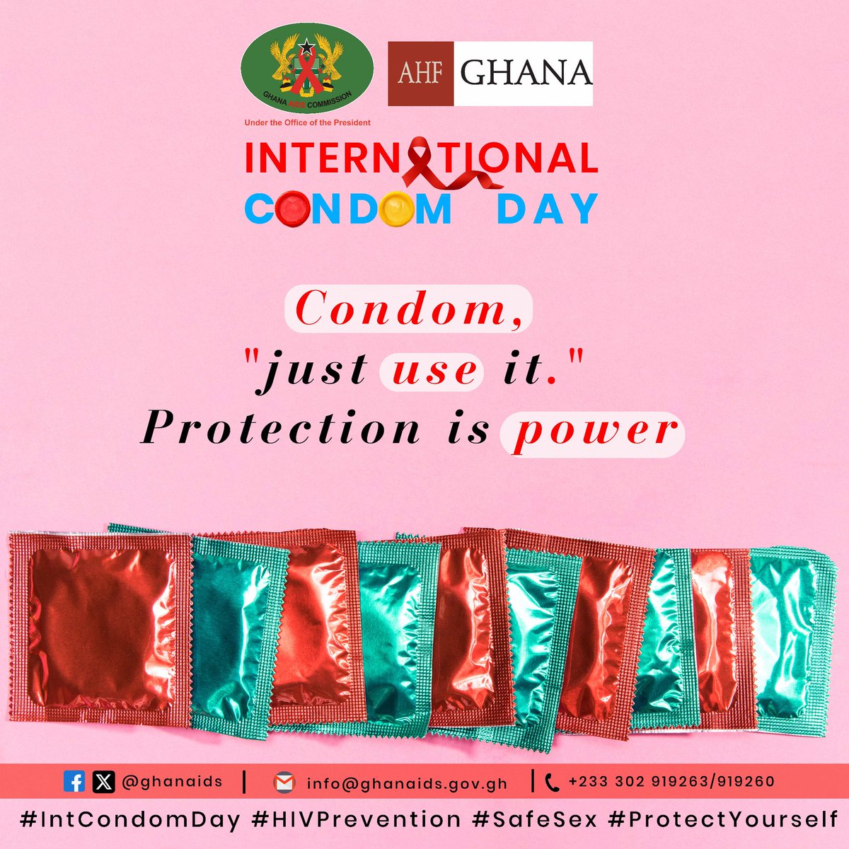 ghanaids's tweet photo. Condoms are an effective and simple way of preventing HIV,  other STIs and unplanned pregnancies.  If you must, just use it!
#intcondomday
#ghanaids
#hivprevention https://t.co/tXllLhM4uz