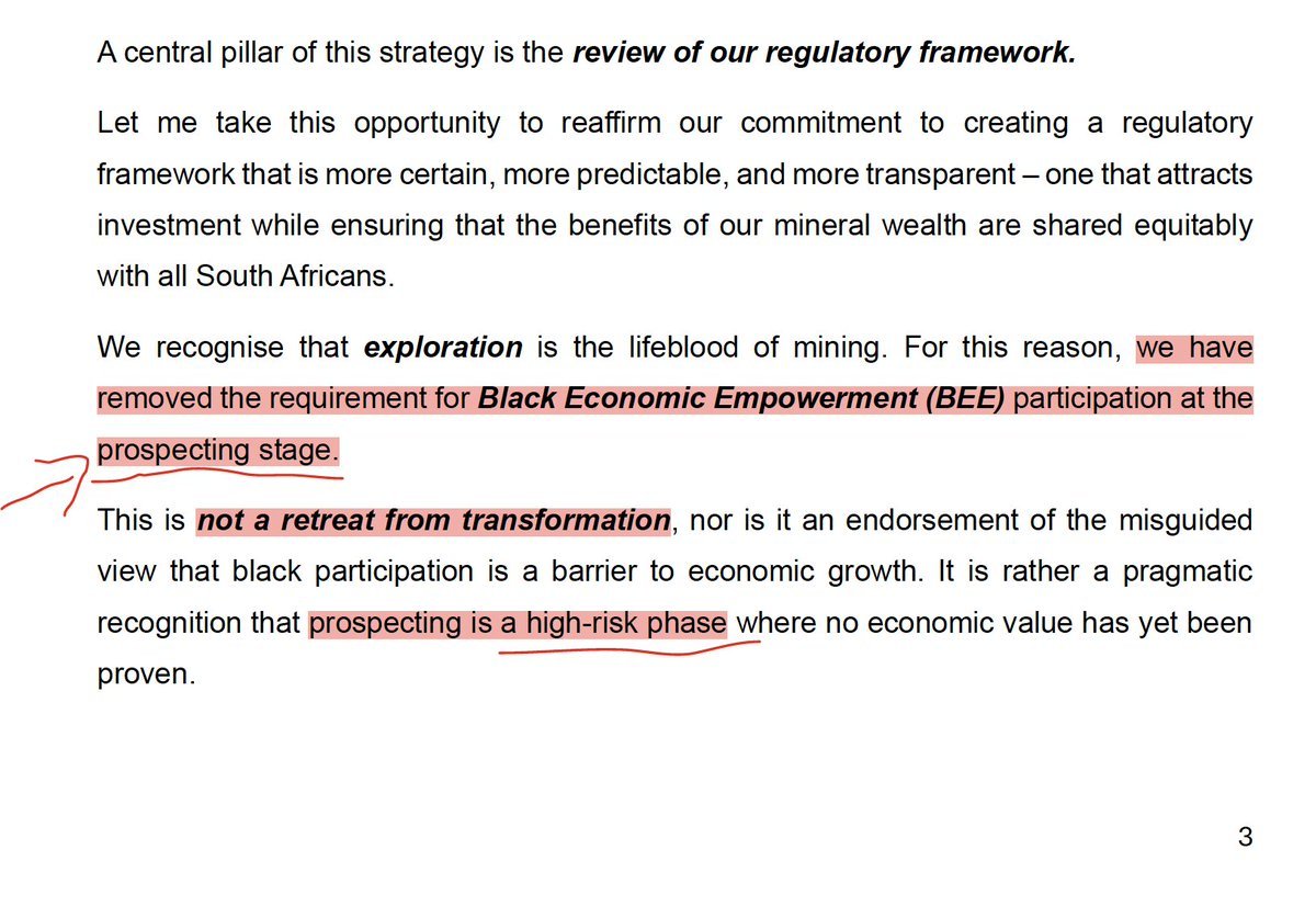 New race rules for mining in South Africa:

TLDR:
Government WILL let whites do the expensive &amp; "high-risk" prospecting phase on their own.

Government WILL NOT let white people mine too, unless they dilute 30%+ to black shareholders, meet racial hiring &amp; buying quotas, etc.
