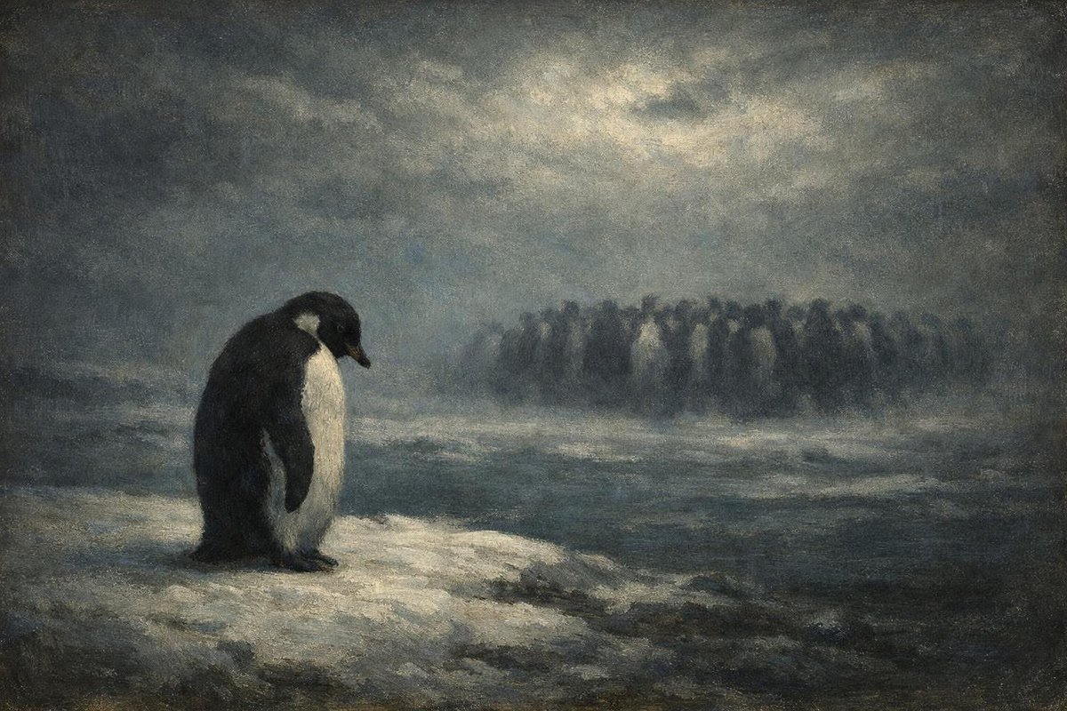 Benim açımdan mesele penguen değil . İnsanların anlam arayışı… Ama gel gör ki yaklaşık sekiz milyar insanın yaşadığı dünyada anlam arayışımızı yeniden alevlendirecek minik bir penguen çıktı karşımıza.Belki ileride bir filozof buna “İnsanlığın Penguen Trajedisi” der.