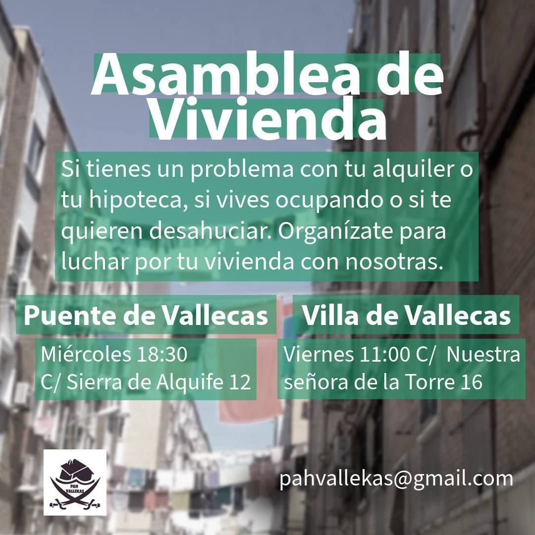 ➡️✊🏽 Todos los miércoles y viernes asesorías de la PAH ValleKas