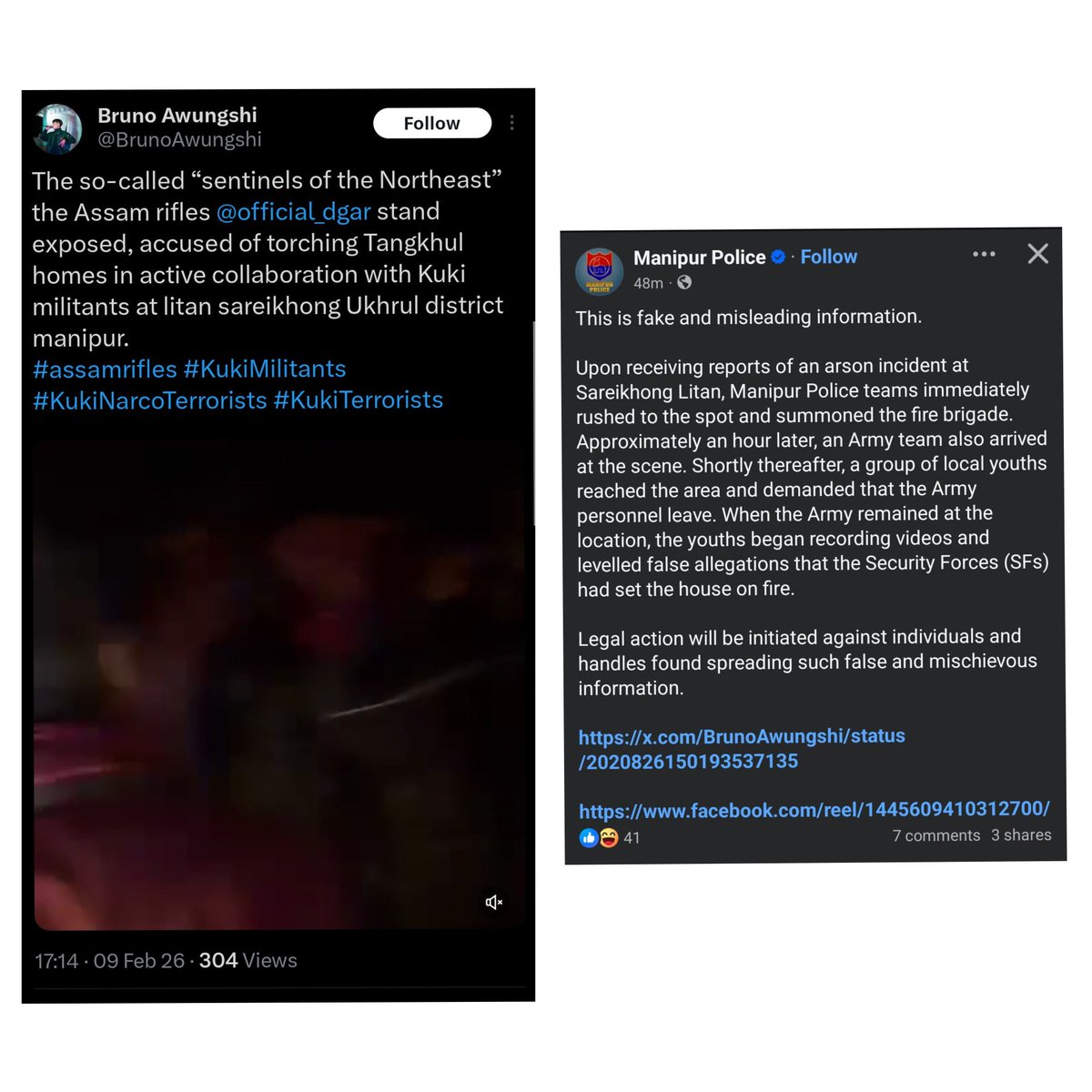 Blaming the #AssamRifles again with hashtags like Narco Terrorists and what not.

Take a wild guess whether this account belongs to a #Manipur Naga guy or an Arambai Cocomi guy !? Turning everything communal.

#Litan #Manipur

<a href="/manipur_police/">Manipur Police</a>
<a href="/official_dgar/">The Assam Rifles</a>