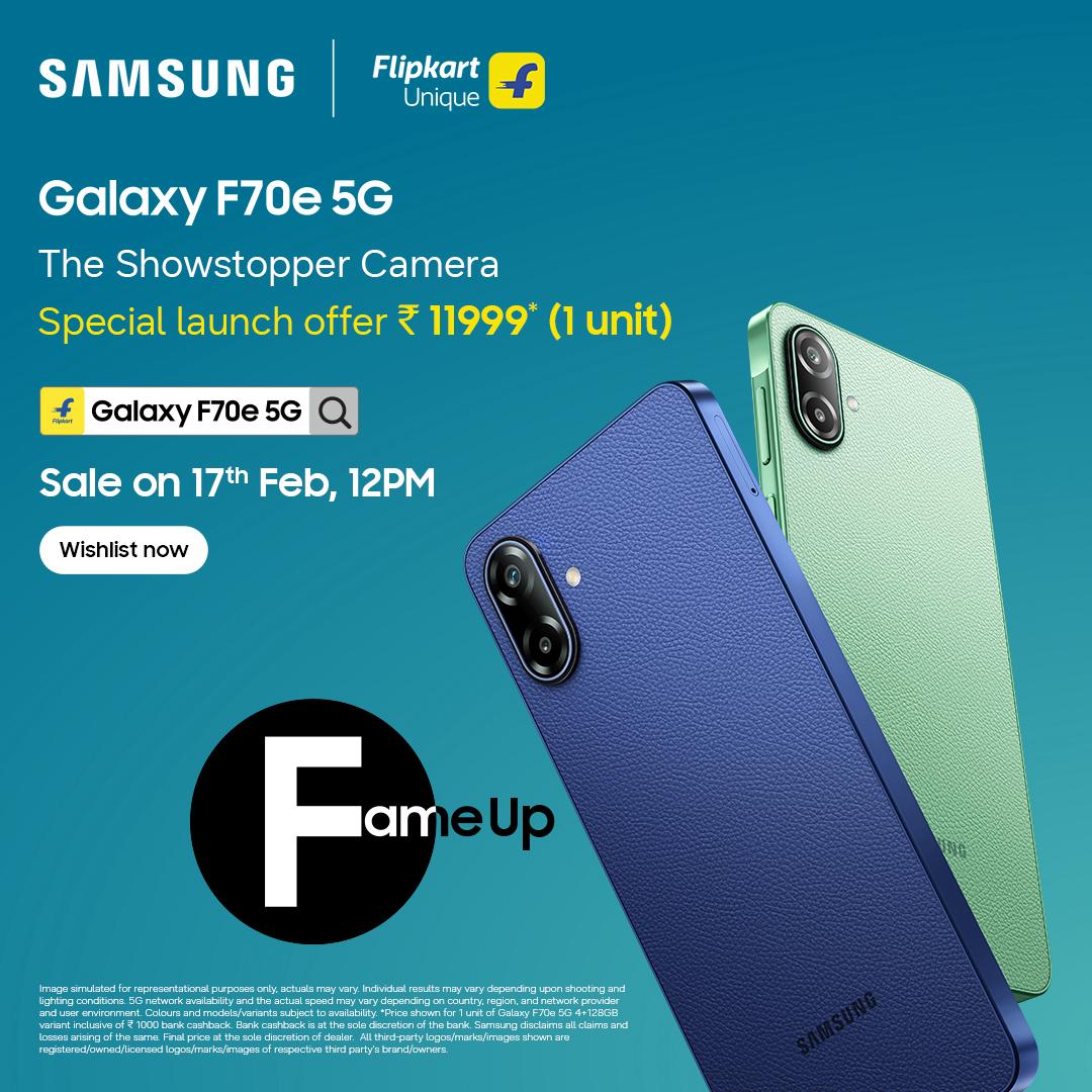 TechBossIndia's tweet photo. The new Samsung Galaxy F70e is here.
Tagline: Fame Up
Launch day price: โน11,999 only โณ
Is it really Fame Up? ๐ค
Letโs wait for the review.๐ฅ
#galaxyf70e #samsungf70e #samung https://t.co/qcwzBaEYz6