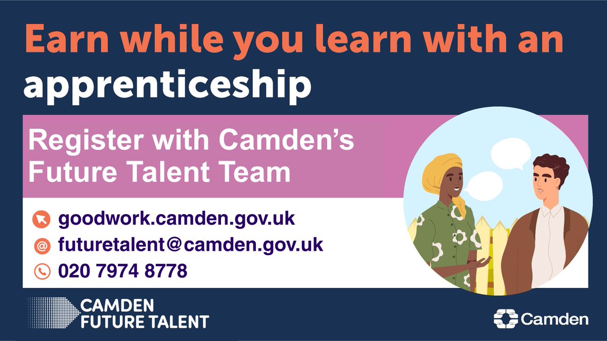CamdenCouncil's tweet image. It's #NationalApprenticeshipWeek! We’re celebrating the success of Camden 100 in 100 – Pave the Way.

With 100+ pledges from employers to create accessible opportunities, including apprenticeships, this week we’ll be sharing how residents are building skills &amp;amp; long-term careers.
