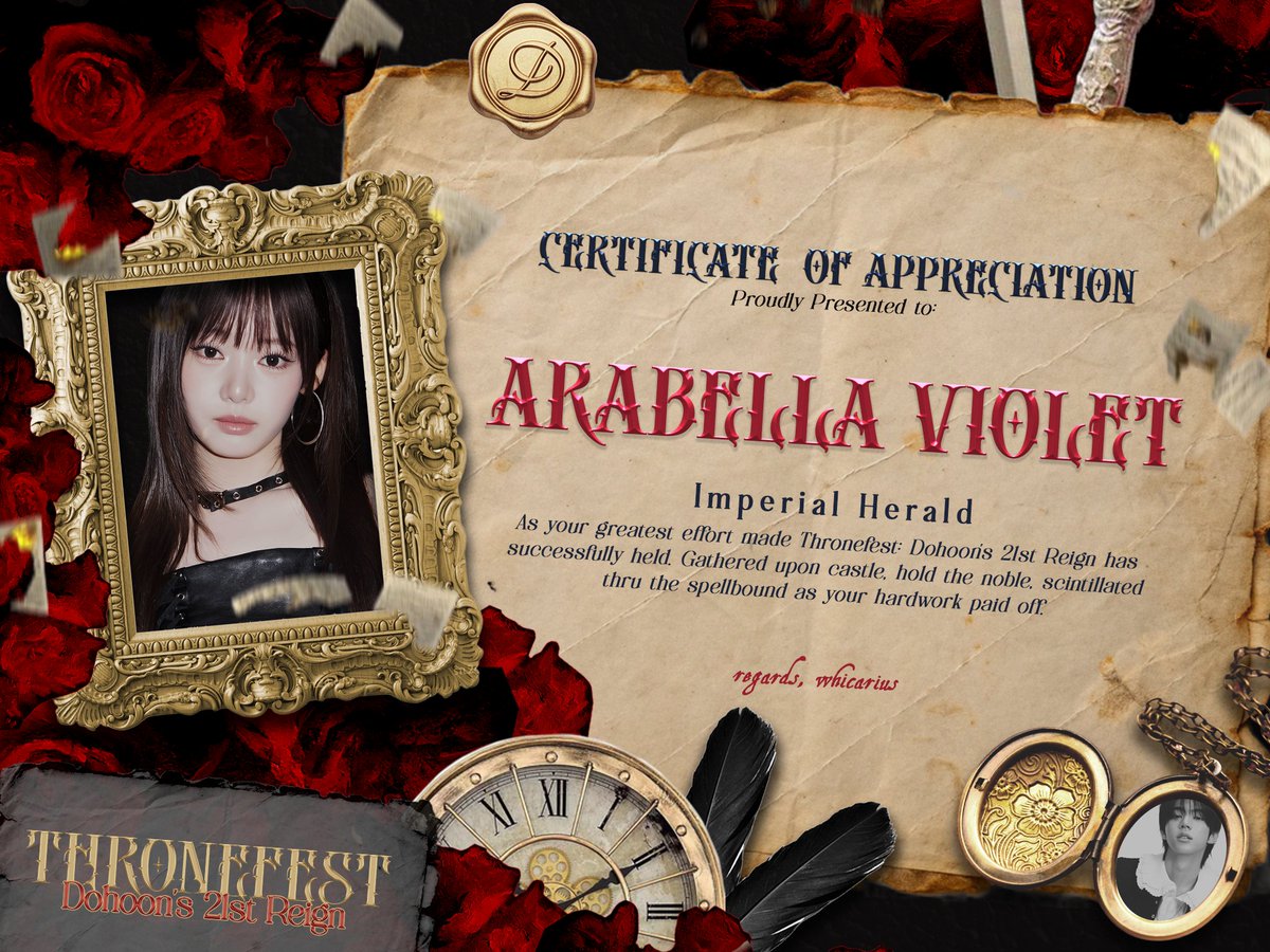 Hearken me, folks! One truth endures: I, Arabella Violet of Imperial Herald stand dignified in 𝗧𝗵𝗿𝗼𝗻𝗲𝗳𝗲𝘀𝘁: 𝗗𝗼𝗵𝗼𝗼𝗻'𝘀 𝟮𝟭𝘀𝘁 𝗥𝗲𝗶𝗴𝗻. Through myriad efforts, his monarch commands and fate decrees the reign. ⚔️