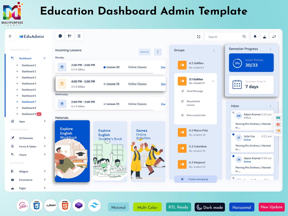 MultiStoreTheme's tweet photo. LMS Dashboard Template – Courses, Students &amp; Learning Analytics

Buy Now: https://t.co/bnbYPhOuxq

🎓 Course Manager
👨‍🎓 Student Tracking
📊 Progress Reports
🧩 Lesson Control

#LMSDashboard #Bootstrap5 #ElearningTemplate #AdminDashboard #EducationUI #LearningManagement #WebAdmin https://t.co/dRaL2Davpz