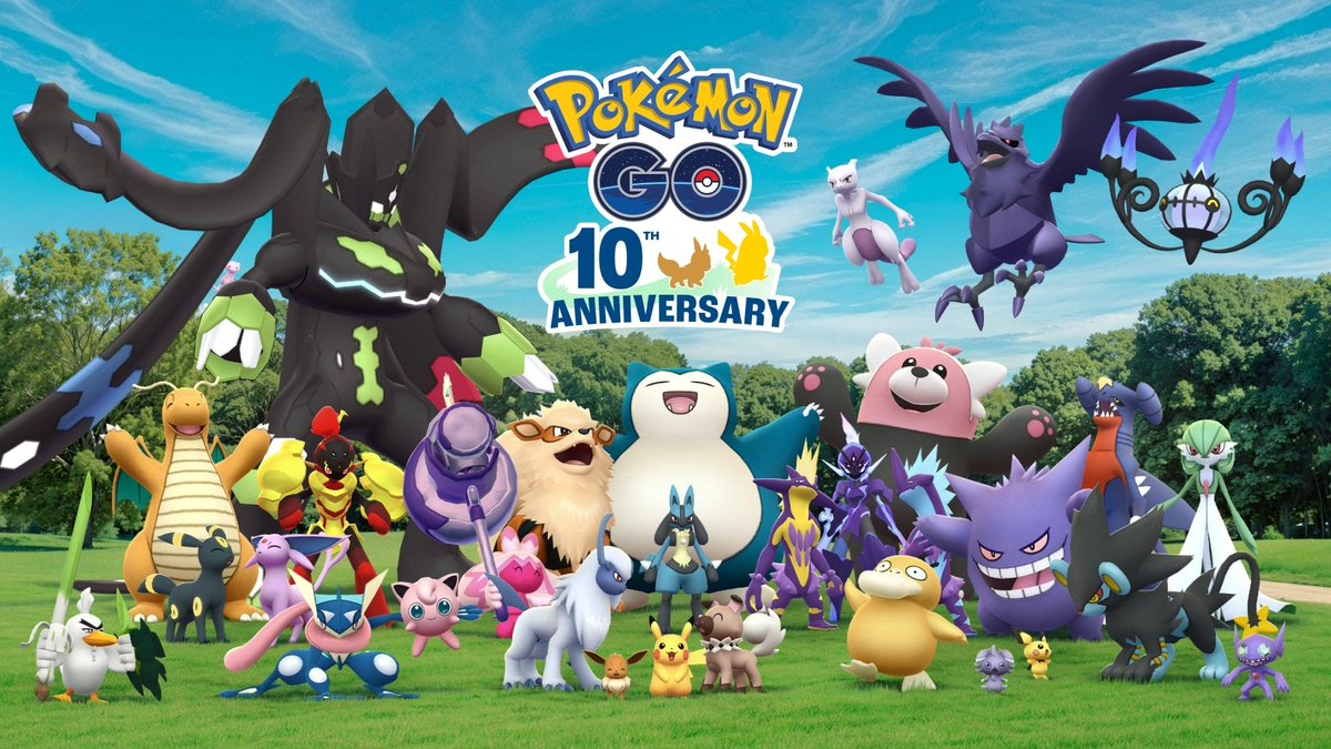 PokemonGOHubNet's tweet photo. The 10th Anniversary of Pokémon GO logo has been revealed, and it is a change up of style compared to other years! It doesn't contain any obvious teasers... or does it?
https://t.co/eFKCdBb3RJ https://t.co/MOu45kP1XG