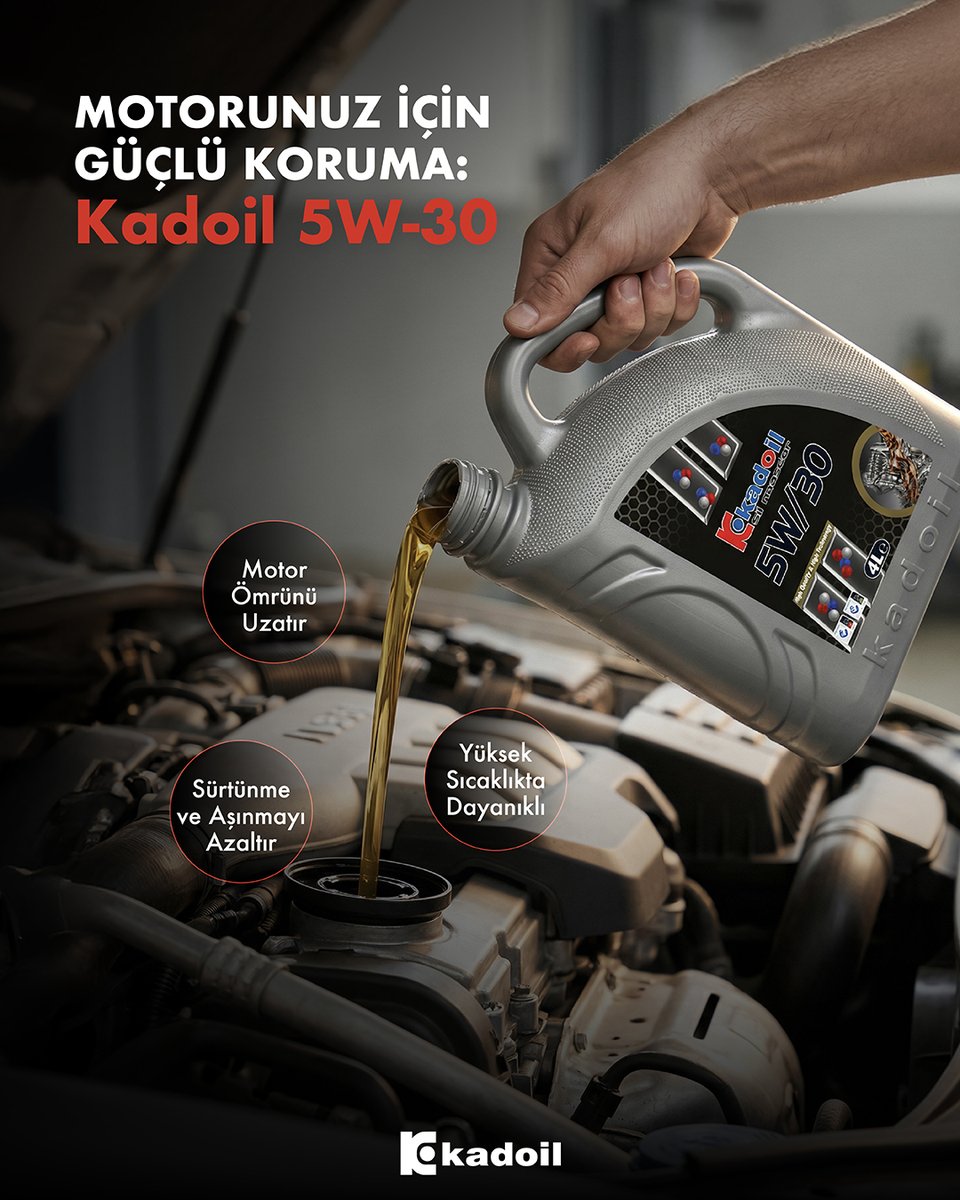Kadoil 5W-30, gelişmiş sentetik teknolojisi sayesinde motoru her koşulda korur, yakıt ekonomisini destekler.
Soğukta daha hızlı çalışma, yüksek sıcaklıkta güçlü performans, temiz ve dengeli bir motor için Kadoil’e güvenin, motorunuza hak ettiği bakımı verin.