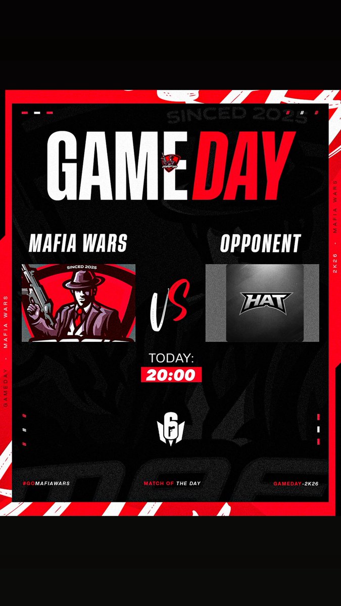 MafiaWarsgg's tweet photo. 🔥MATCH DAY 🔥

🆚 @TeamHAT2026 
🕰️ 20:00 pm
🏆@UniqueX_League / Quarterfinals

🎙️@myszkovicR6 
https://t.co/fMGEGyPKzZ

Line up: 
🎮@rnqzc_ 
🎮@TqmTS_ 
🎮@Phnji 
🎮@Kxwinho 
🎮@Crizix11 

Good luck 🍀

#MWontop #GoMafia #lestgomafia https://t.co/FYEvG4cgwV