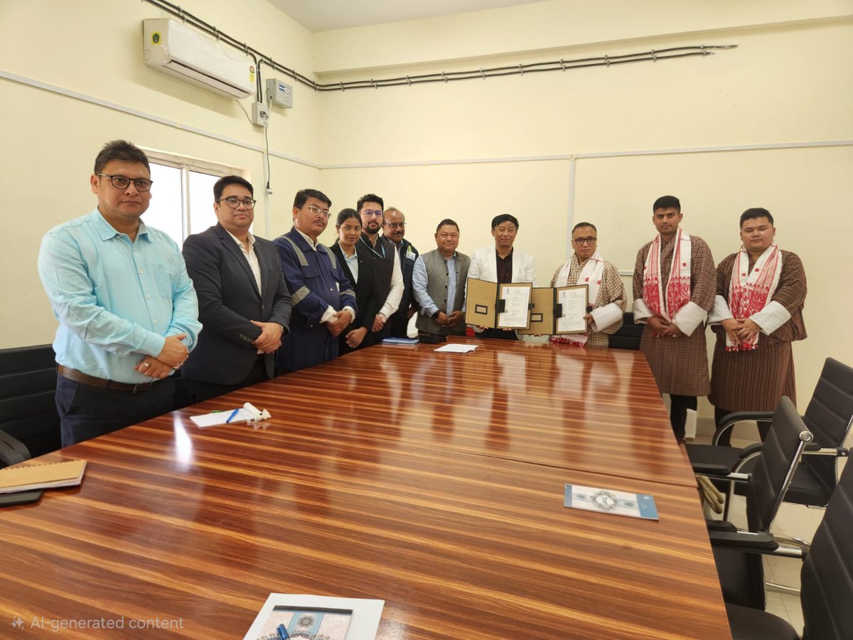 aplnamrup's tweet photo. An agreement was signed today at the Boitamari Plant Office, Bongaigaon, between APL and Bhutan Board Products Limited for the supply of formalin. The agreement was signed by Shri Rajnesh Gogoi, Managing Director of APL, and Mr. Yeshi Dorji, CEO of Bhutan Board Products Limited. https://t.co/VZ8LuElCRd