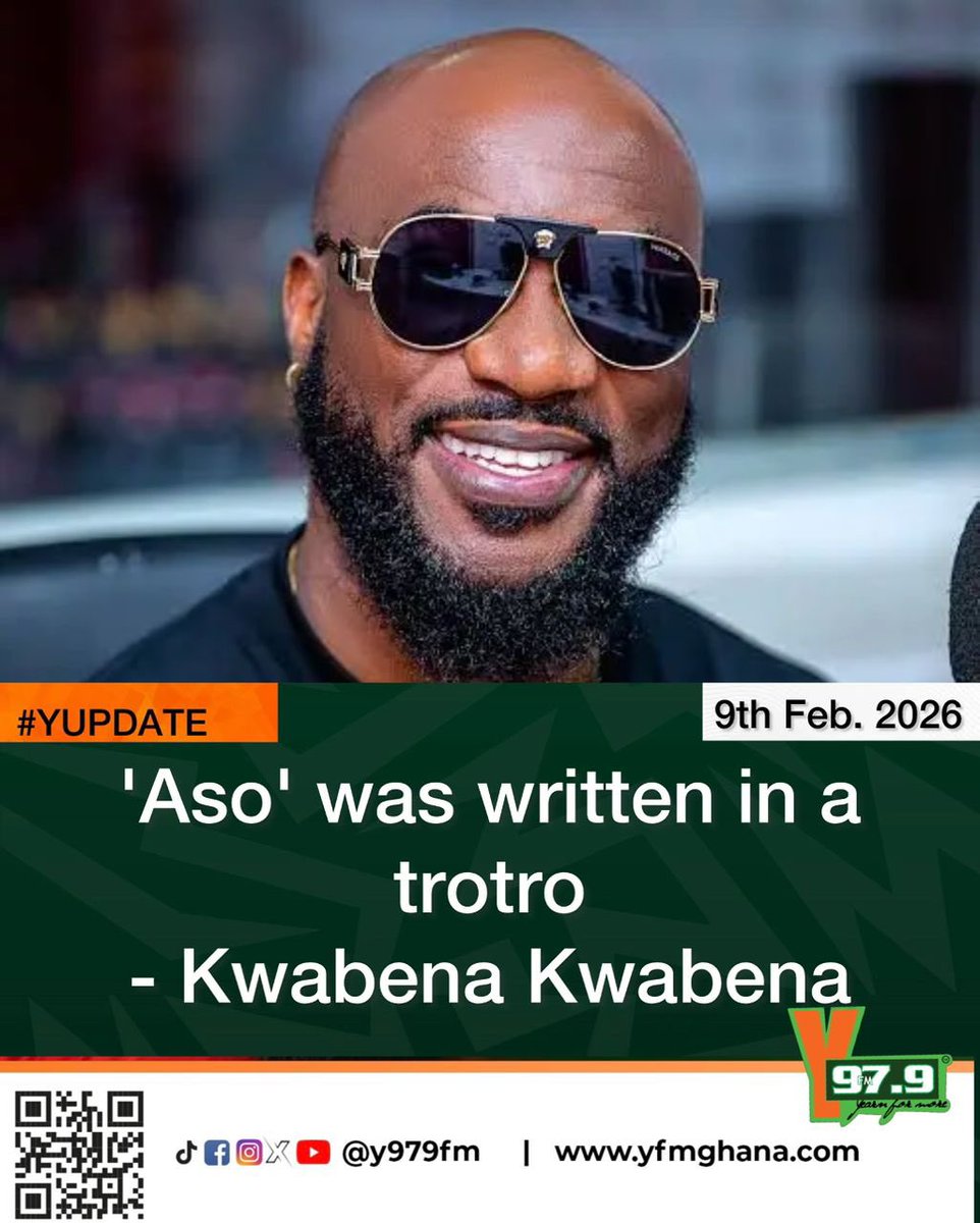 Y979FM's tweet photo. Proof that inspiration is everywhere! 🚌
Legendary highlife artist Kwabena Kwabena reveals that his hit song 'Aso' was actually written in a trotro.
A true testament to the Ghanaian spirit and creativity 🇬🇭🎵
#YUpdate
#KwabenaKwabena
#Aso https://t.co/hyHbsahCj4