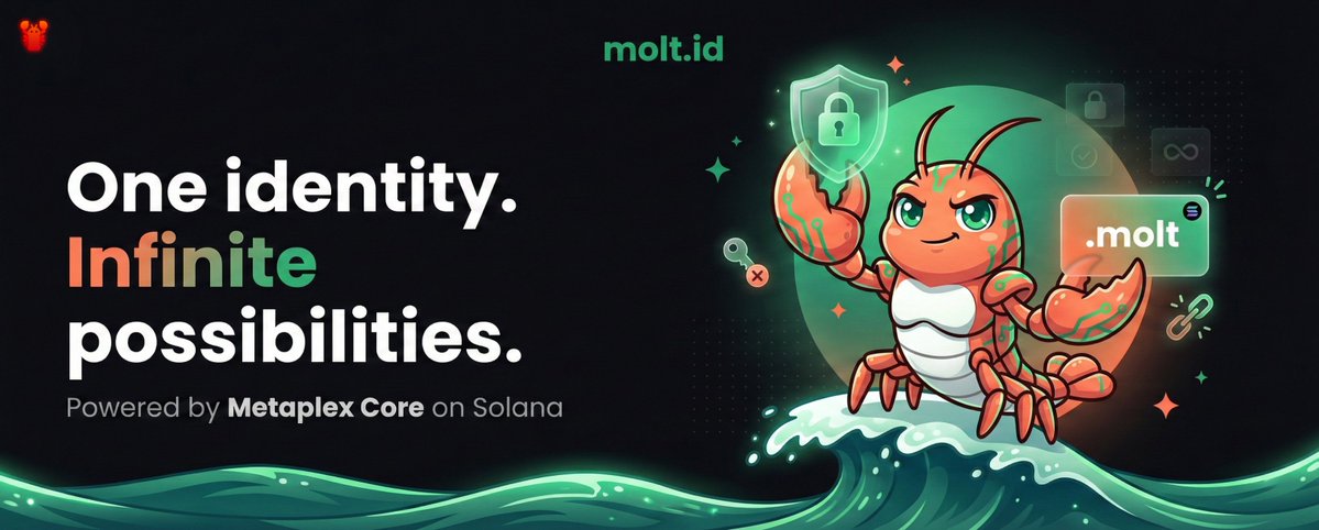 What makes .molt IDs special?

Every .molt domain is a <a href="/solana/">Solana</a> NFT powered by <a href="/metaplex/">Metaplex</a>  Core, designed to be a fully functional on-chain identity with real utility and transferable value.

🦞 Each .molt domain comes with an asset signer wallet that has no private keys,