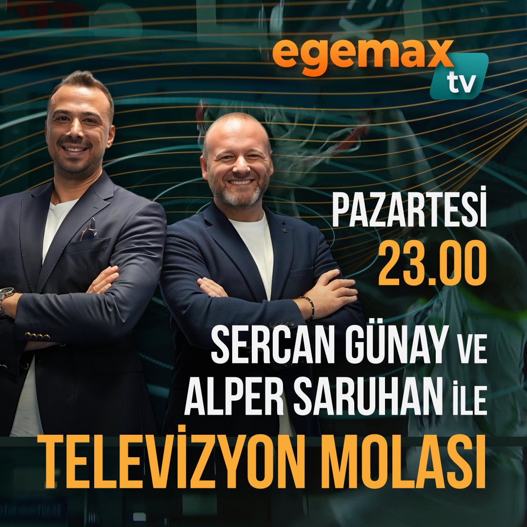 egemaxtv's tweet photo. Sercan Günay ve Alper Saruhan ile Televizyon Molası, bu bölümde Türk basketbolunun yükselen başarısına odaklanıyor. Avrupa’da yoluna dolu dizgin devam eden Aliağa Petkimspor Genel Menajeri Levent Türknas, FIBA Europe Cup’ta çeyrek finale uzanan yolculuğu, takımın performansını ve hedeflerini anlatıyor. Avrupa arenasındaki bu önemli başarının perde arkası ve basketbol gündemindeki öne çıkan başlıklar programda konuşuluyor. 

📅 Pazartesi 
⏰ 23.00 
📺 Egemax TV

  Egemax TV izleyin, haberiniz olsun!    

#aliağapetkimspor #keșfet #egemaxtv #basketbol