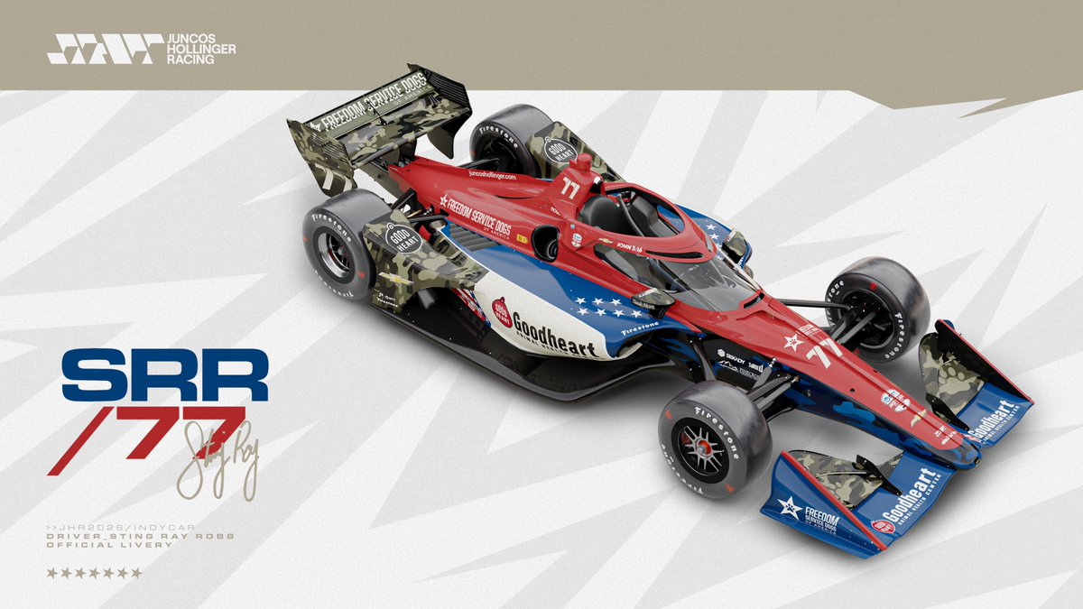 Same driver. Same partners. Bigger goals.
<a href="/sting_ray_robb/">Sting Ray Robb</a>  is back with <a href="/GoodheartVet/">GoodheartVet</a>  and <a href="/FreedomSvcDogs/">Freedom Service Dogs</a>  for 2026.