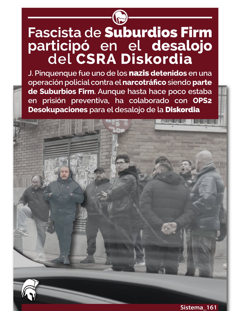 Sistema_161's tweet photo. 📌J. Pinquenque fue uno de los nazis detenidos en una operación policial contra el narcotráfico en septiembre de 2025 y parte de Suburbios Firm. Aunque hasta hace poco estaba en prisión preventiva, ha colaborado con OPS2 Desokupaciones para el desalojo de la Diskordia.
🧵👇 https://t.co/1edlmNrUC8
