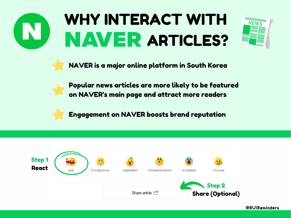 [🔔] Reacting to NAVER articles is an easy and effective way to help WEi, so please make a NAVER account if you don't have one yet! 🙏

#위아이 #WEi #루아이 #RUi <a href="/WEi__Official/">위아이(WEi)_OFFICIAL</a>