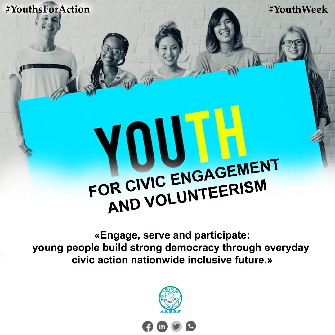 ARREF16's tweet image. On Youth Day, we reaffirm our commitment to supporting, training and empowering young people to become key players in sustainable development, peace and prosperity in Cameroon.
#YouthForCivicEngagement
#YouthForVolunteering
#ARREF
#YouthForAction
#YouthDay