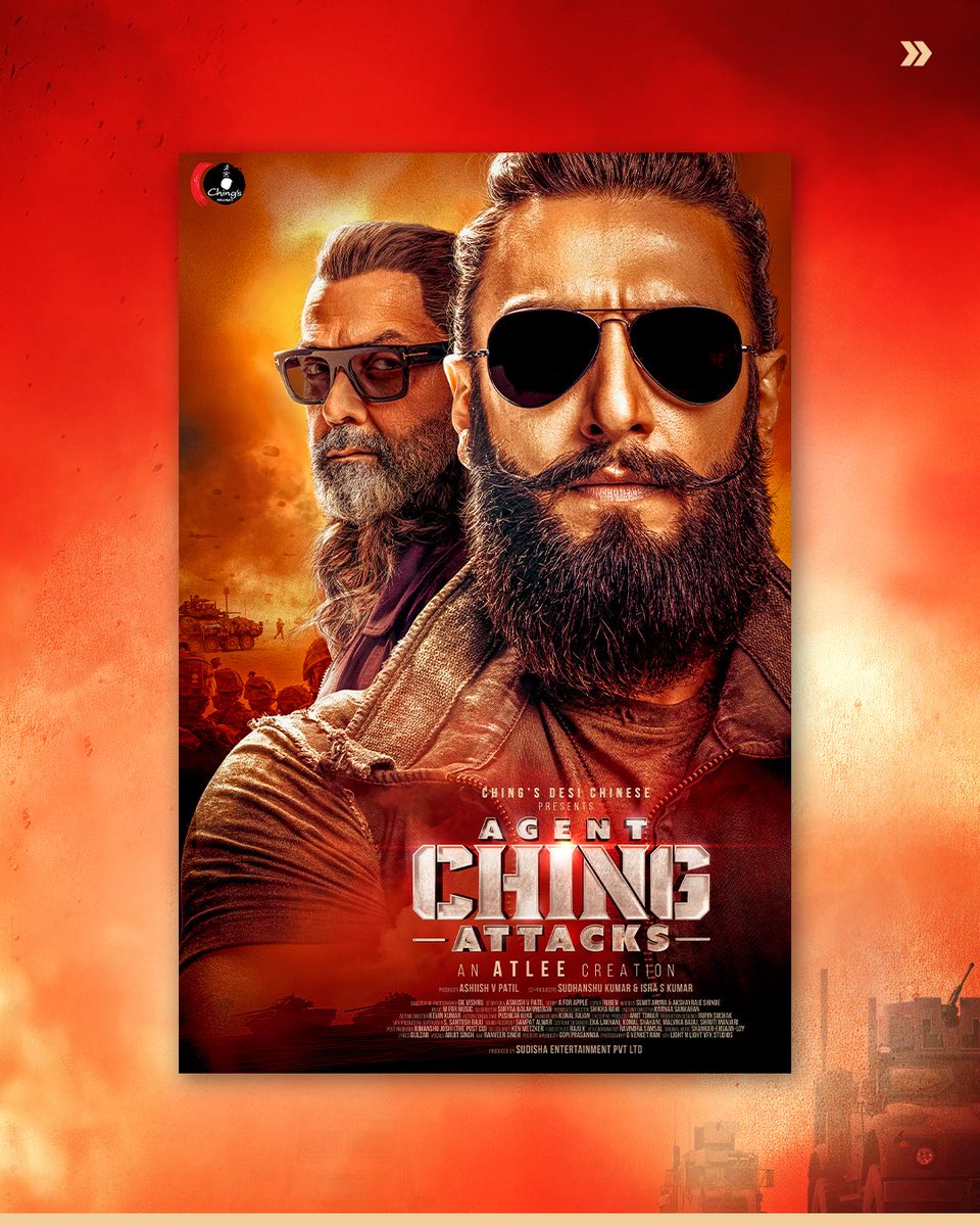 themagicinwhite's tweet photo. #ChingsSecret — Made in India, designed by #MagicInWhite, and loved across the world 🌍

@Chingssecret @RanveerOfficial @sreeleela14 @thedeol @Atlee_dir @dop_gkvishnu @gopiprasannaa https://t.co/Jfk1jAITDn