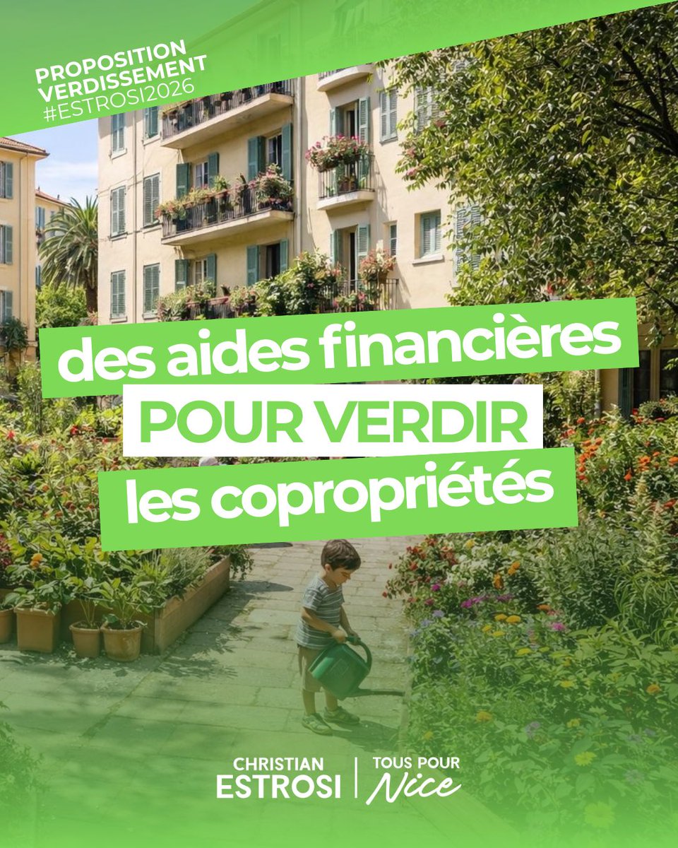 Le verdissement ne s’arrête pas aux espaces publics. Balcons, cours, toitures, copropriétés peuvent devenir des micro îlots de fraîcheur.
Nous lançons l’objectif de la ville aux 10 000 jardins :
➡️ aides financières pour les copropriétés
➡️ accompagnement technique
➡️ concours