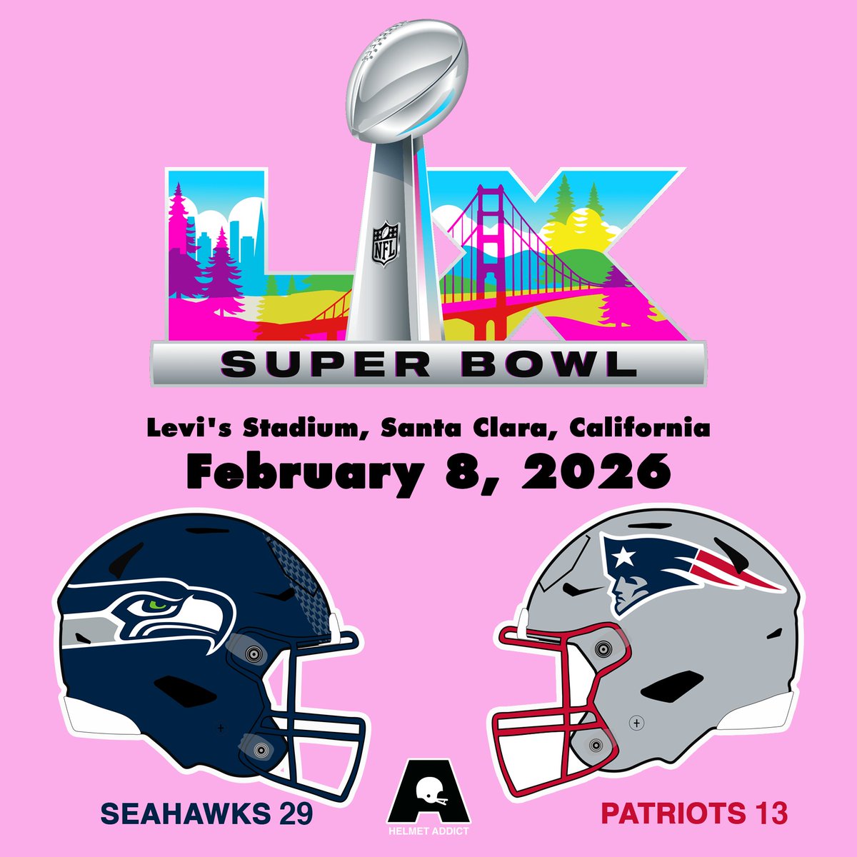 HelmetAddict's tweet photo. Not sure where last night ranks all-time in entertaining Super Bowls, but it can't be high. Super Bowl graphic updated. https://t.co/M8UEaNMPLk