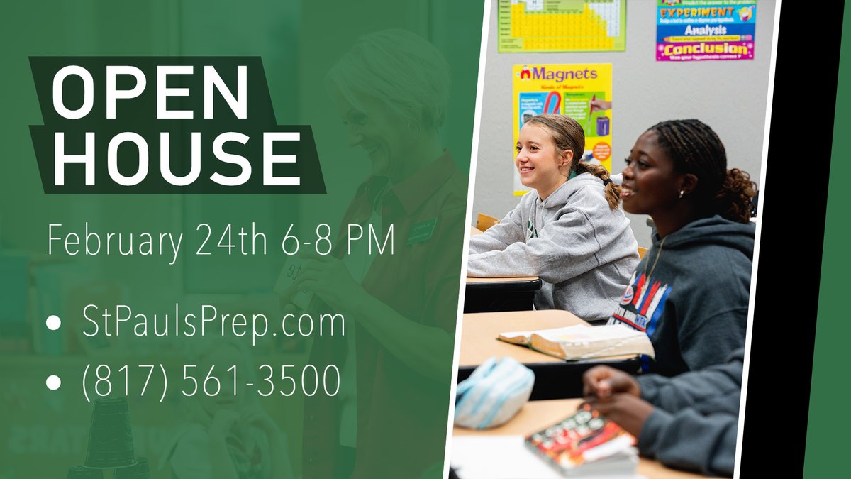 St. Paul's Open House is only two weeks away! Invite a family you know would love SPPA, and join us at 6pm! Our K5 class will also perform Little Bo Peep at 7 and our art festival will be on display all evening long!